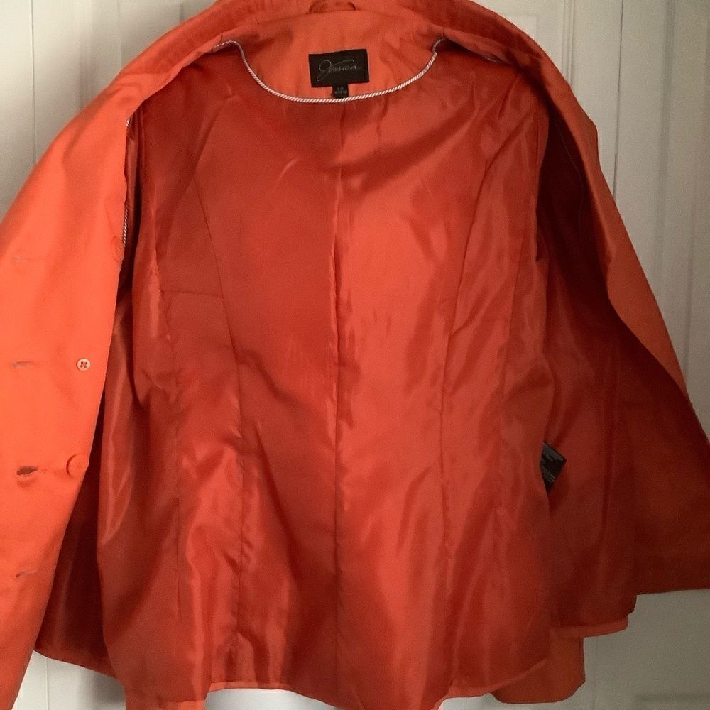 JESSICA DOUBLE BREASTED ORANGE JACKET SIZE LARGE (14-16) - Picture 6 of 9